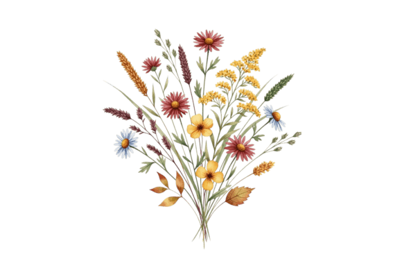 Download Watercolor Wild Flower Bouquet Element - Flower Collection