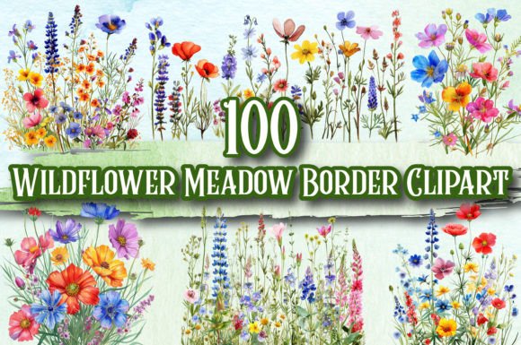 Download Wildflowers Meadow Border Clipart - Flower Collection