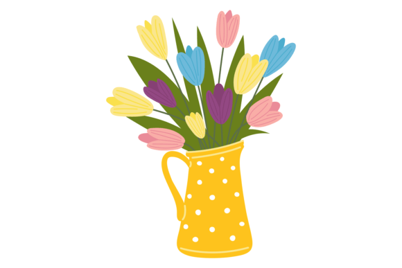 Download Color Tulips in Vase. Garden Flowers Bou - Flower Collection
