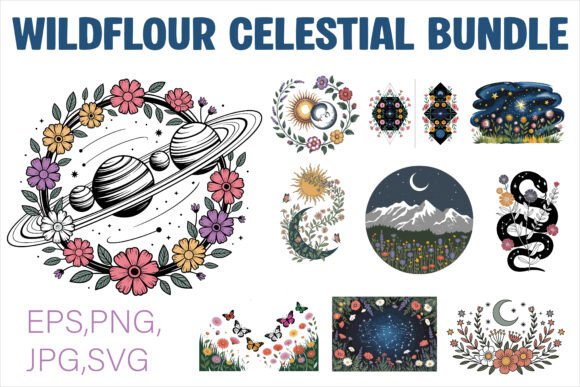 Download Wildflower Celestial Boho Bundle - Flower Collection