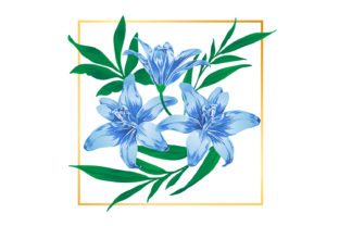 Download Vintage Blue Floral Flower Illustrations - Flower Collection
