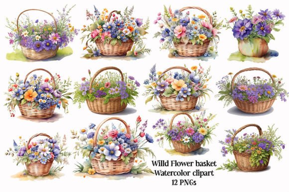 Download Watercolor Wildflower Clipart PNG - Flower Collection