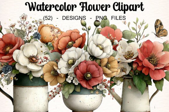 Download Watercolor Flower Clipart - Flower Collection