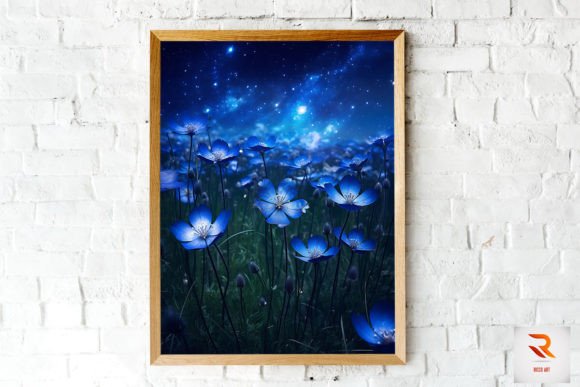 Download Whimsical Blue Wildflowers Wall Art - Flower Collection