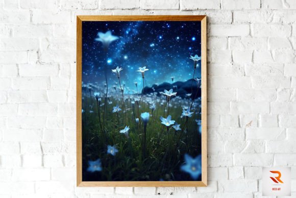 Download Whimsical Blue Wildflowers Wall Art - Flower Collection