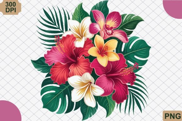 Download Tropical Flower Bouquet PNG - Flower Collection