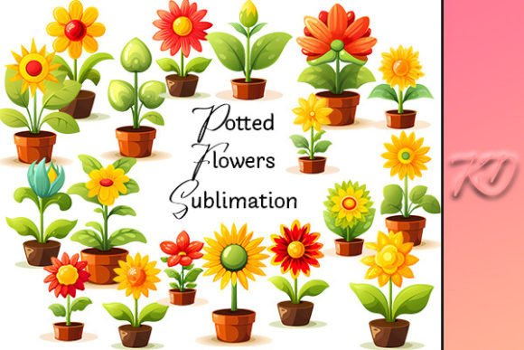 Download Potted Flowers Sublimation - Flower Collection