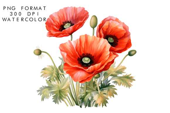Download Watercolor Poppy Flower Clipart - Flower Collection