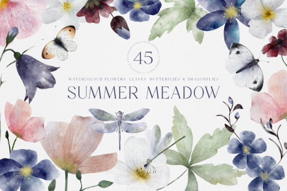 Download Watercolor Hand Painted Flowers Leaves - Flower Collection