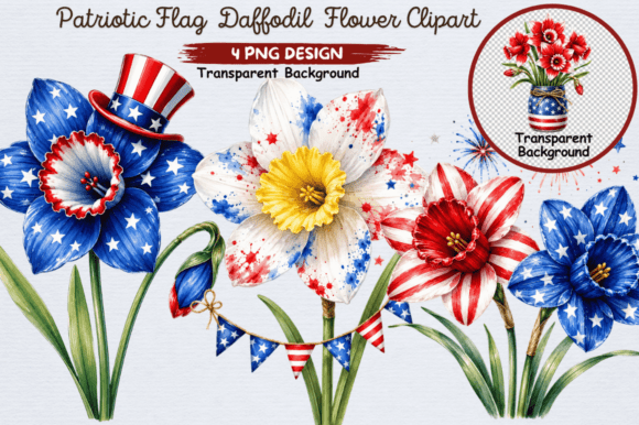 Download Patriotic Daffodil Flower PNG Clipart, - Flower Collection