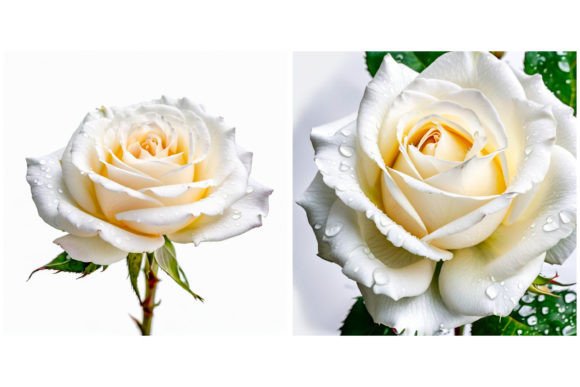 Download 2 White Rose Flower Illustration - Flower Collection