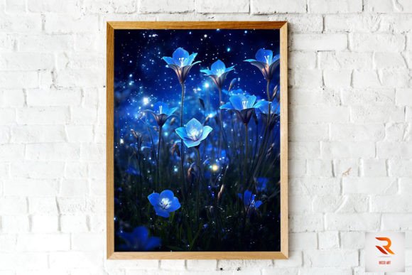 Download Whimsical Blue Wildflowers Wall Art - Flower Collection