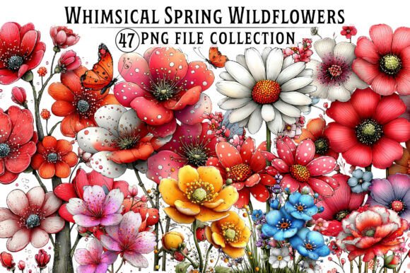 Download Whimsical Wildflowers Clipart,Spring Png - Flower Collection