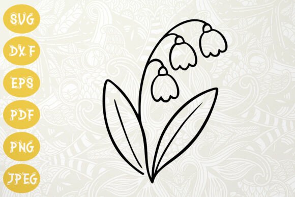 Download Lily of the Valley SVG Flower Outline - Flower Collection