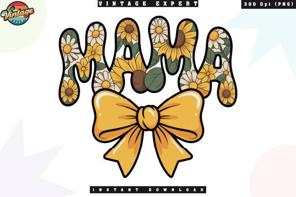 Download Mama Sunflower Floral Bow Aesthetic PNG - Flower Collection