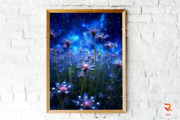 Download Whimsical Blue Wildflowers Wall Art - Flower Collection