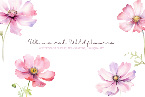 Download Whimsical Wildflowers Clipart - Flower Collection