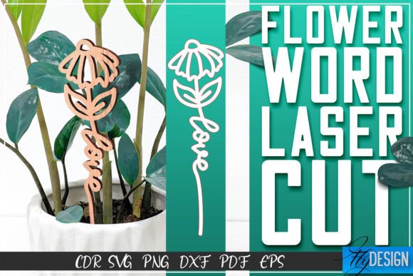Download Flower Word Laser Cut SVG | Flower Decor - Flower Collection