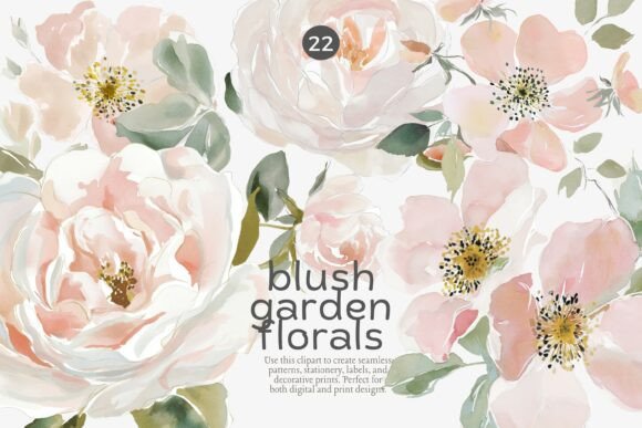 Download Blush Floral Clipart Set - Floral clipart set Collection