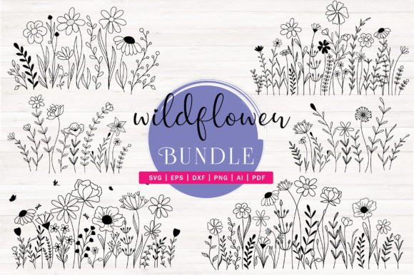 Download Wild Flowers Outline Ilustrator - Flower Collection
