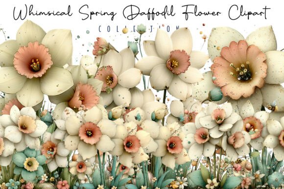 Download Whimsical Spring Daffodil Flower Clipart - Flower Collection