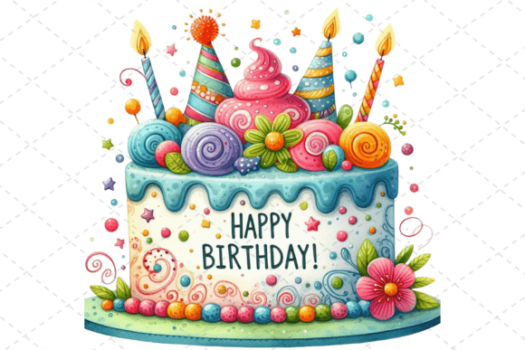 Download Watercolor Birthday Cake Clipart - Day Collection