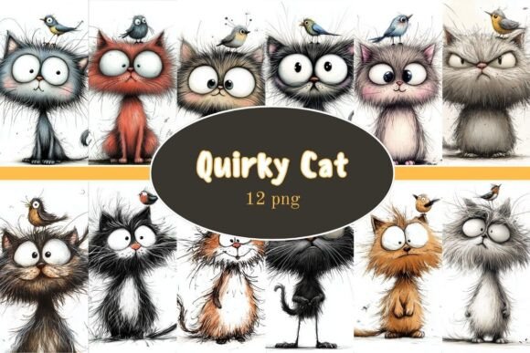 Download Quirky Cat Clip Art Watercolor - Clip art watercolor Collection