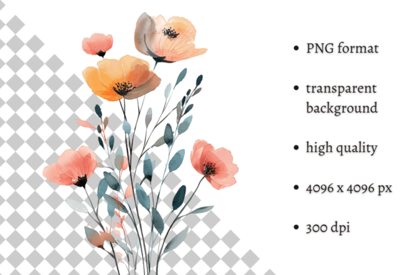 Download Watercolor Spring Flowers PNG Clipart - Flower Collection