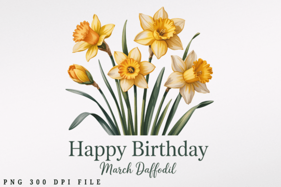Download March Daffodil Flower PNG Design - Flower Collection