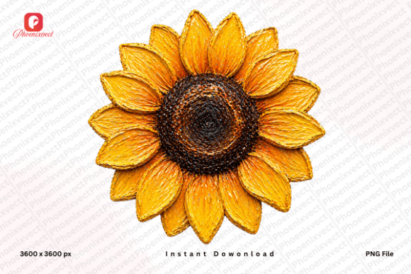 Download Hand Painted Rustic Sunflower PNG - Flower Collection