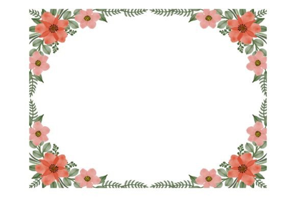 Download Illustration of Orange Flower Frame - Flower Collection