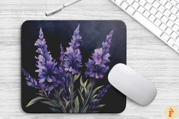 Download Purple Lavender Flowers Art Mouse Pad - Flower Collection