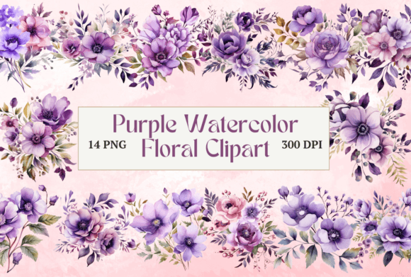 Download Watercolor Purple Bloom Flower Clipart - Flower Collection