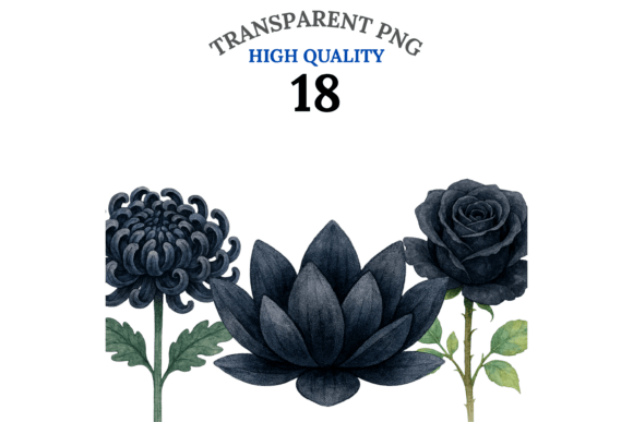 Download Black Flower Clipart Set - Flower Collection