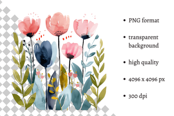 Download Watercolor Spring Flowers PNG Clipart - Flower Collection