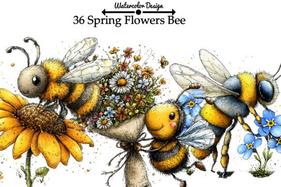 Download Spring Flowers Bee PNG Clipart - Flower Collection