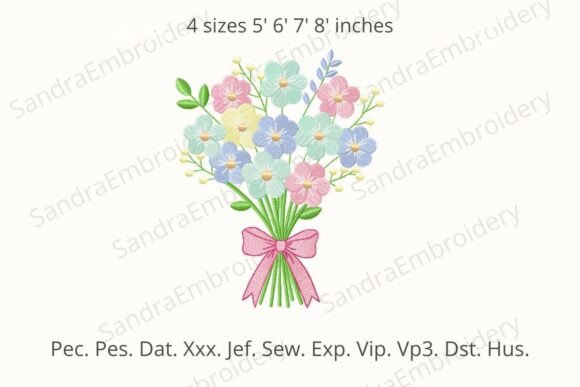 Download Flower Bouquet Machine Embroidery Design - Flower Collection