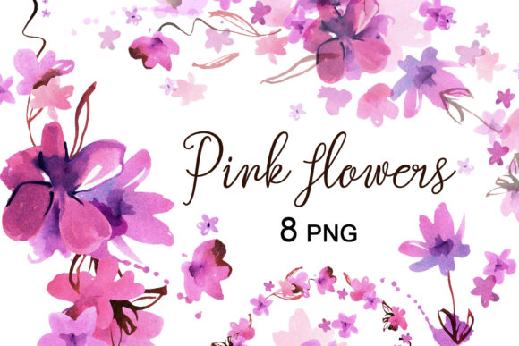 Download Pink Watercolor Hand Painted Flowers - Flower Collection